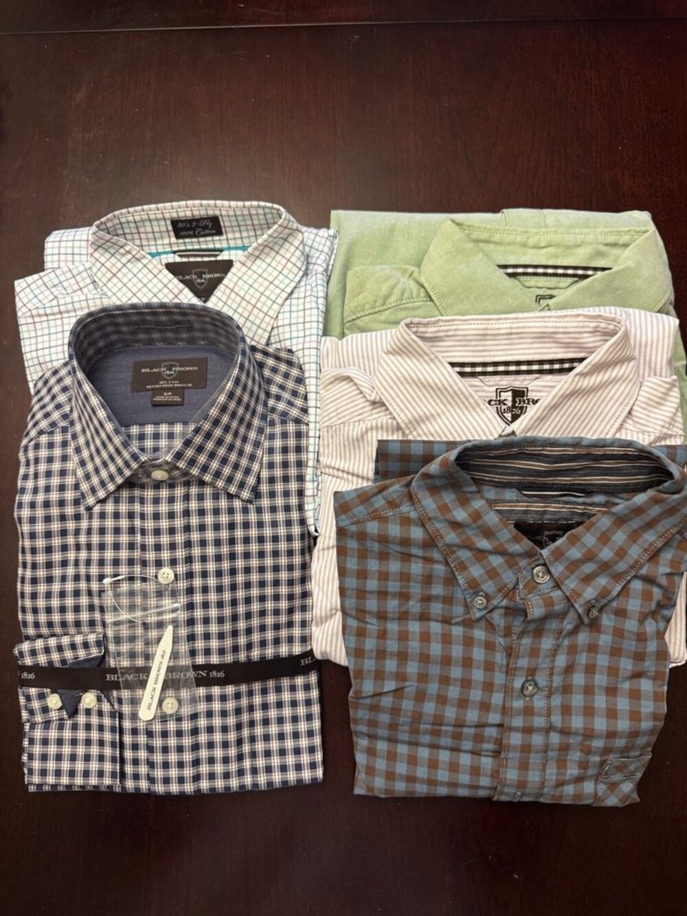 Black Brown 1826 Men's Dress Shirt Bundle - 5 Shirts Sz S